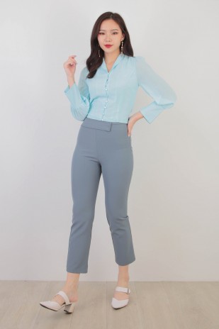 Maddy Button Blouse in Blue