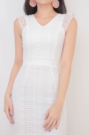 Raine Crochet Dress in White