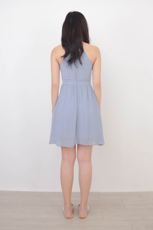 Carlia Dotted Dress in Lilac Blue