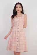 Renate Plaid Dress in Pink