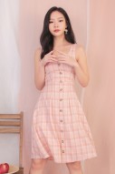 Renate Plaid Dress in Pink