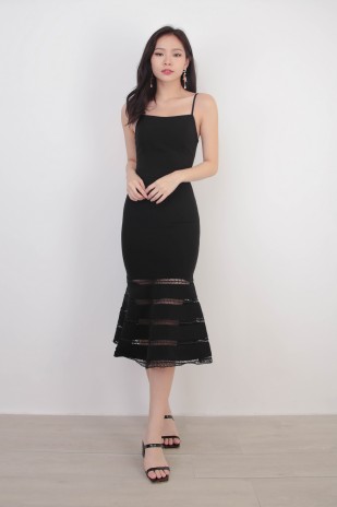 Melissa Mermaid Dress in Black