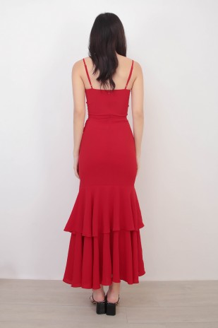 Remington Tiered Maxi Dress in Red