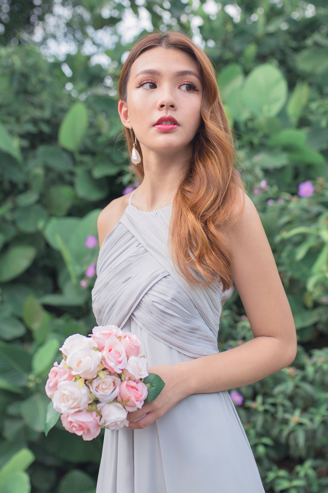 violetta pleated maxi dress