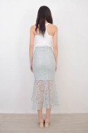 Lethia Lace Mermaid Skirt in Grey