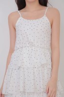 Riley Tiered Dotted Dress in White