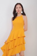 Jeanette Ruffle Dress in Mustard