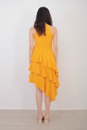 Jeanette Ruffle Dress in Mustard