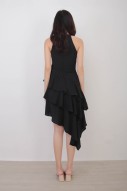 Jeanette Ruffle Dress in Black