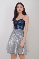 Elsa Sequin Dress in Blue