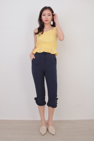 Avril Eyelet Top in Yellow