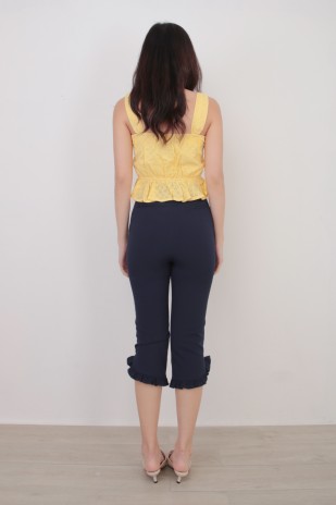 Avril Eyelet Top in Yellow