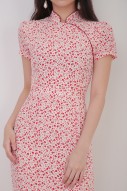 Merry Floral Cheongsam in White