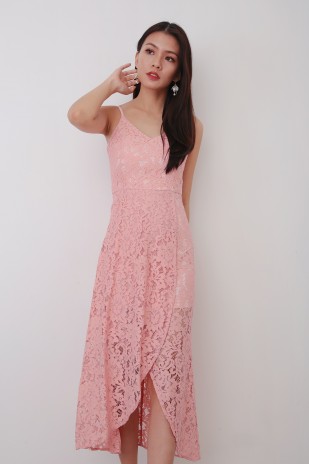 Romance Lace Dress in Pink