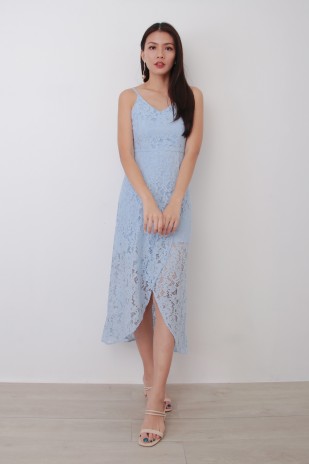 Romance Lace Dress in Powder Blue 