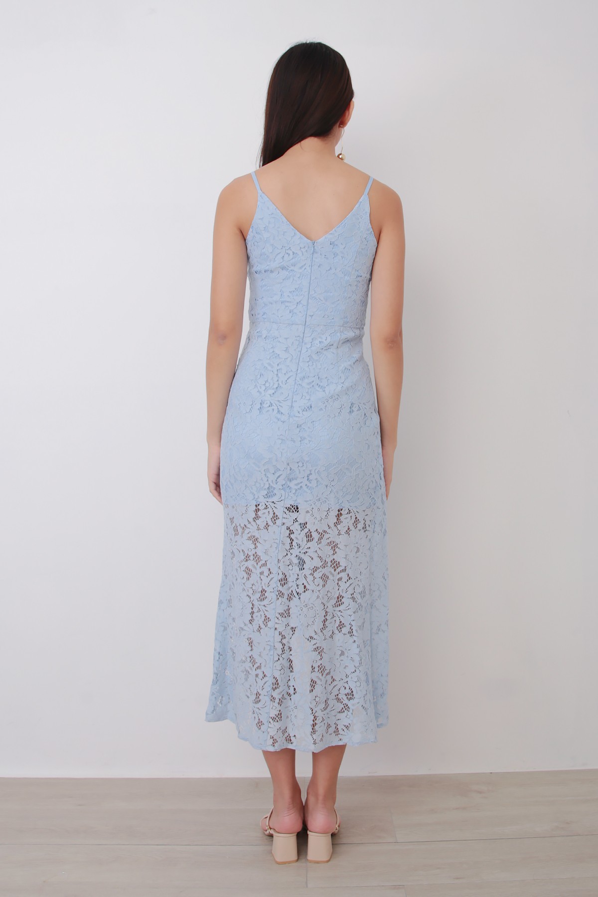 Romance Lace Dress in Powder Blue