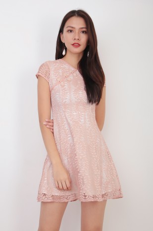 Orville Lace Cheongsam in Pink