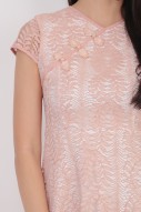 Orville Lace Cheongsam in Pink