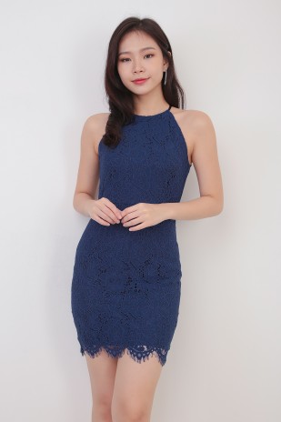 Cannes Lace Dress in Navy