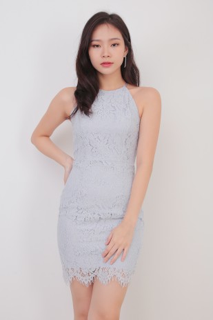 Cannes Lace Dress in Powder Blue