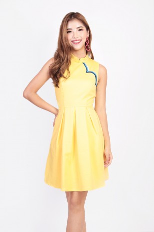 RESTOCK: Oriana Rainbow Cheongsam in Yellow