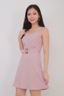 March Belted Dress in Pink