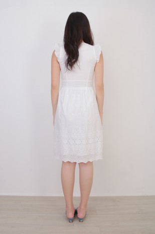 Adina Crochet Dress in White