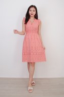Adina Crochet Dress in Rose