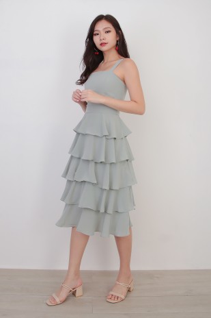 Hilary Tiered Dress in Sage