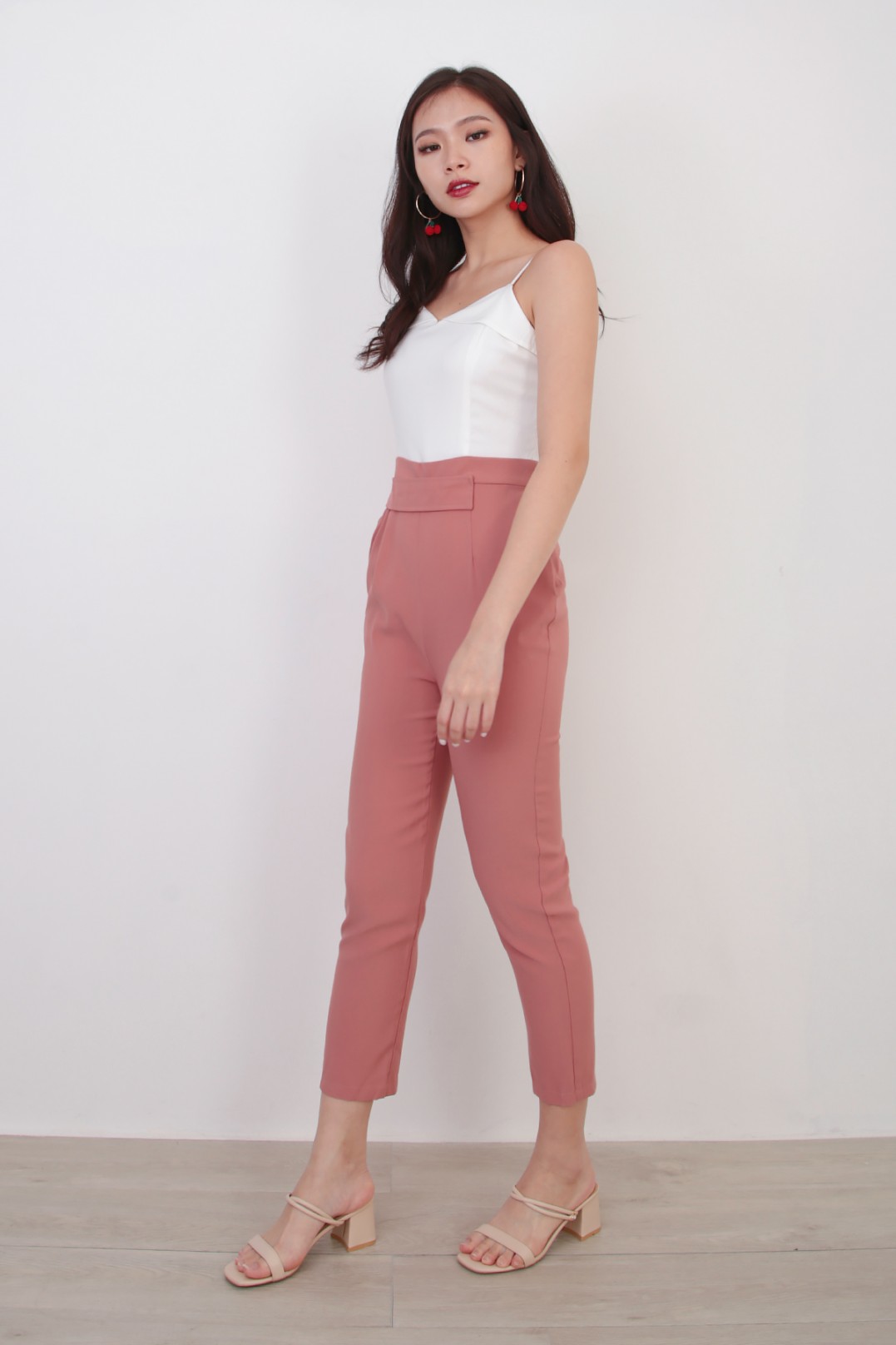 pink and red colorblock jumpsuit