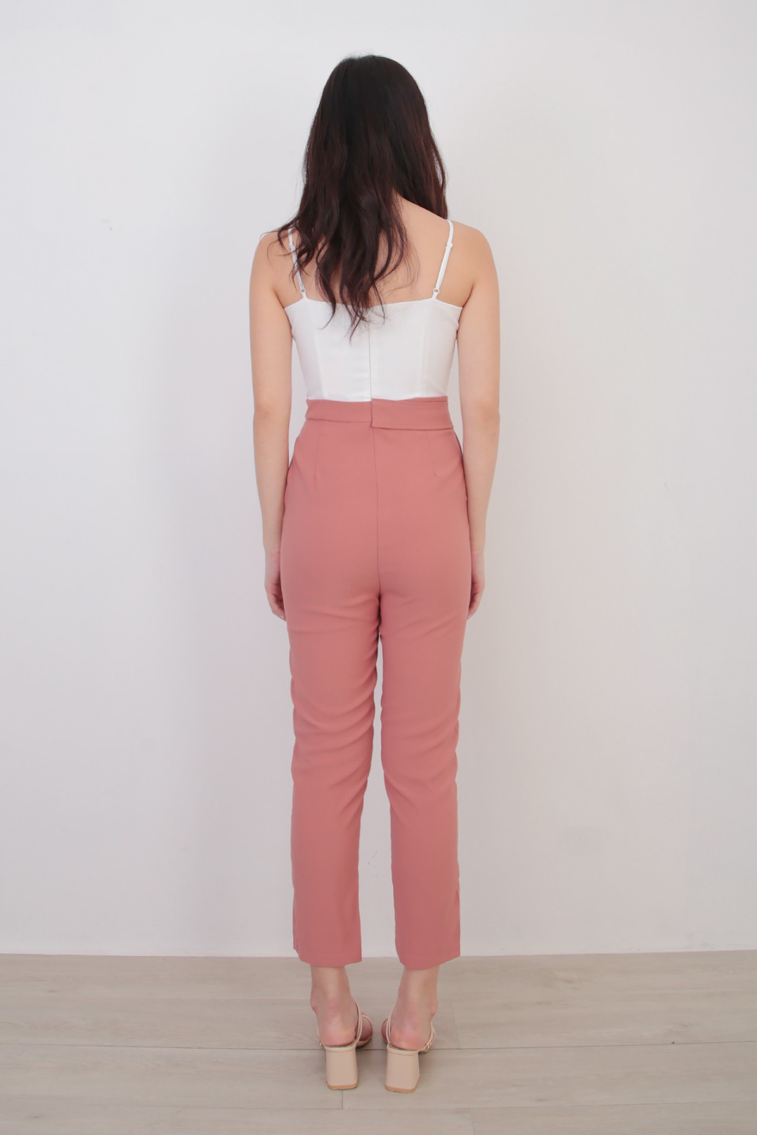 pink and red colorblock jumpsuit