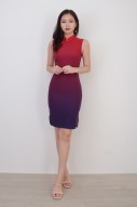 Lingxi Ombre Cheongsam in Red