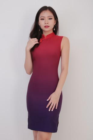 Lingxi Ombre Cheongsam in Red