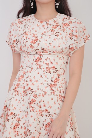 Callie Floral Dress in Cream