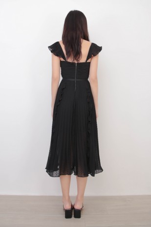 RESTOCK: Elendra Pleated Dress in Black
