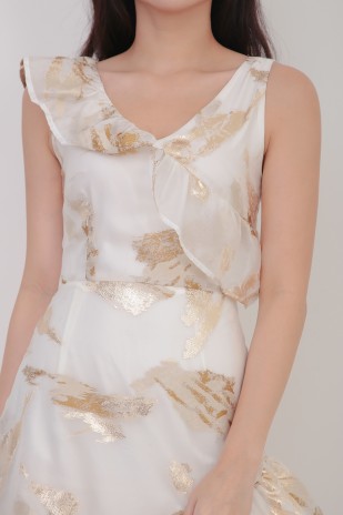 Shanice Ruffle Dress in Cream
