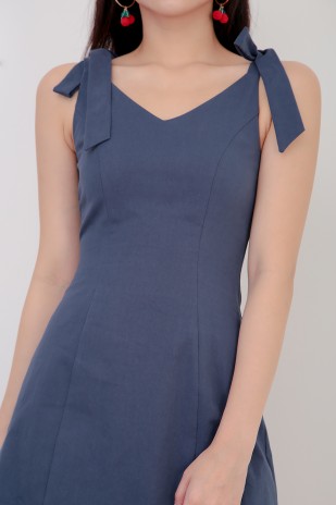Janet Knot Dress in Navy