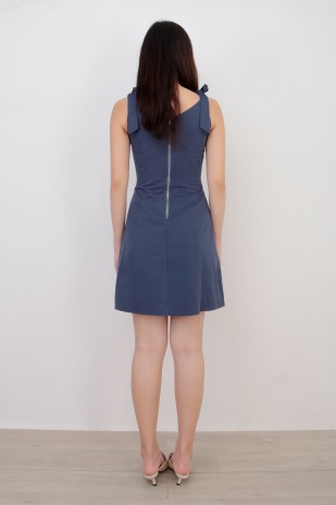 Janet Knot Dress in Navy