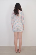 Thalia Embroidery Romper in Paddle Pop