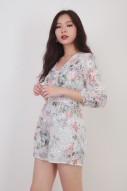 Thalia Embroidery Romper in Floral