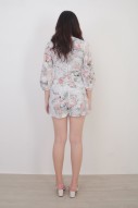 Thalia Embroidery Romper in Floral