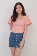 Florence Flutter Top in Peach Pink