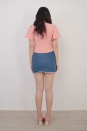 Florence Flutter Top in Peach Pink
