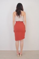 Yvette Midi Skirt in Burnt Orange