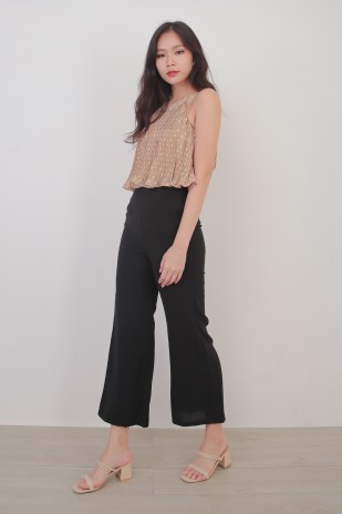 Edith Dots Overlay Jumpsuit in Nude