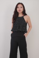 Edith Dots Overlay Jumpsuit in Black