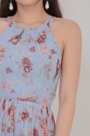 Ainsley Floral Dress in Blue
