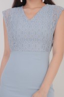 Taylor Crochet Dress in Blue
