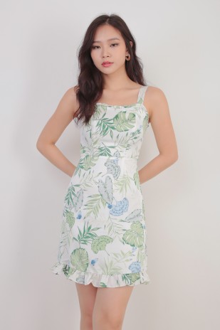 Acacia Tropical Dress  in White