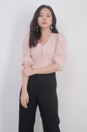 Stacey Eyelet Top in Pink